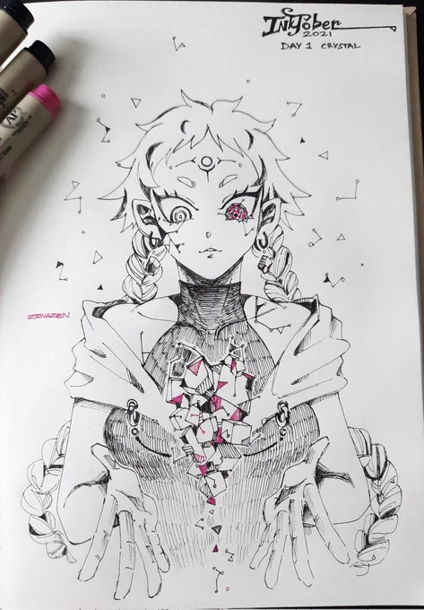 #inktober2021 Day 1 crystal 