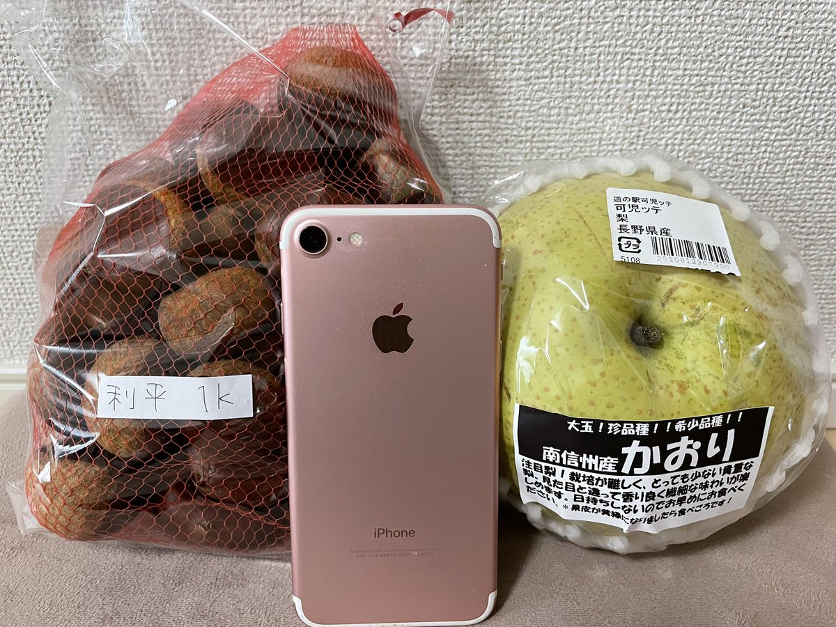 KimuchiGekikara's tweet photo. 今日は公休日みたいなもので…
ちょっと足を伸ばして行ってきた(*´﹃｀*)

想像以上に美味しかったから
マジでオススメする(b･ω･)b

道の駅でツヤツヤの利平栗と
でっかい梨を購入！(比較iPhone7)
食べるの楽しみ(*´﹃｀*)

 #ふじのやカフェ  #11月末まで  #期間限定  #リピしたい https://t.co/0uQN9wSJ7p