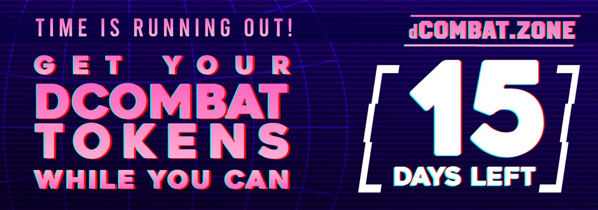 dCombat2's tweet photo. ⌛️ 15 days left to get your dCombat tokens: Time is running out! Act now: https://t.co/NNKS4RE2q0

#ico #ipo #stocks #investing #dcombat2 #crypto #blockchain https://t.co/gGUDbEkGG9