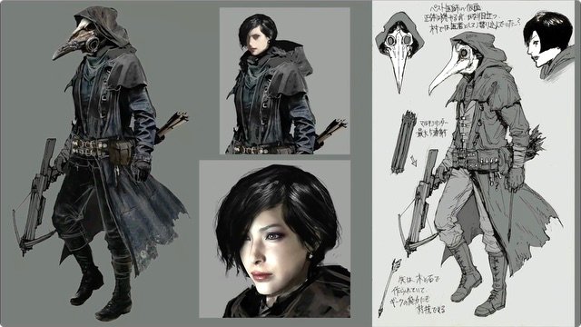 Today's plague doctor of the day is this particular scrapped concept art of Ada Wong that was planned to be used in Resident Evil Village!