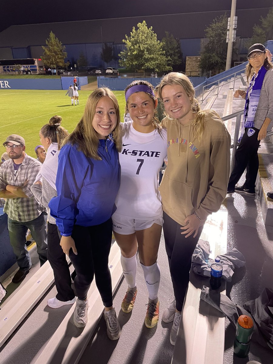 Fun seeing these three high school tennis and soccer teammates together again.    Great win Kenzi over our Jayhawks.