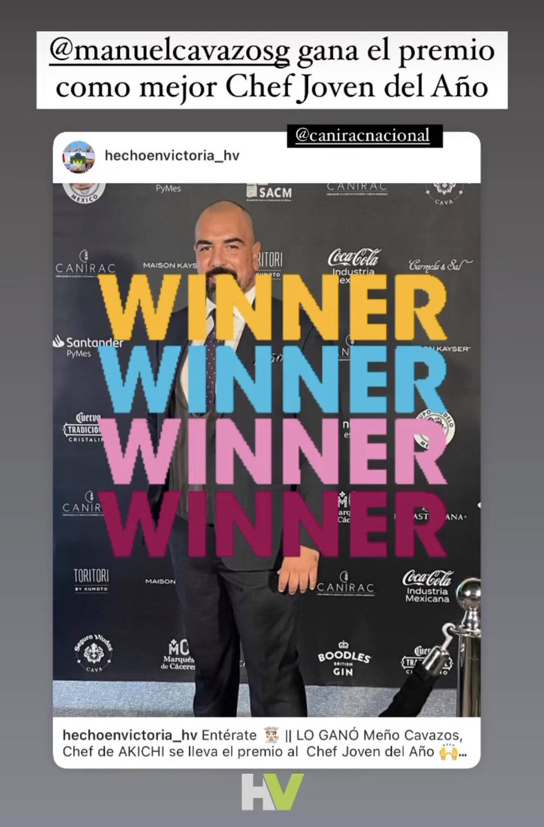 RevistaHV's tweet photo. 🏆 || Enhorabuena para @ManuelCavazosG 
Ganador al Mejor Chef Joven del Año 2021 por la @canirac ; orgullosamente victorense. 
Chef del restaurante asiático #AKICHI en #CdVictoria https://t.co/0HHHuo77Hu