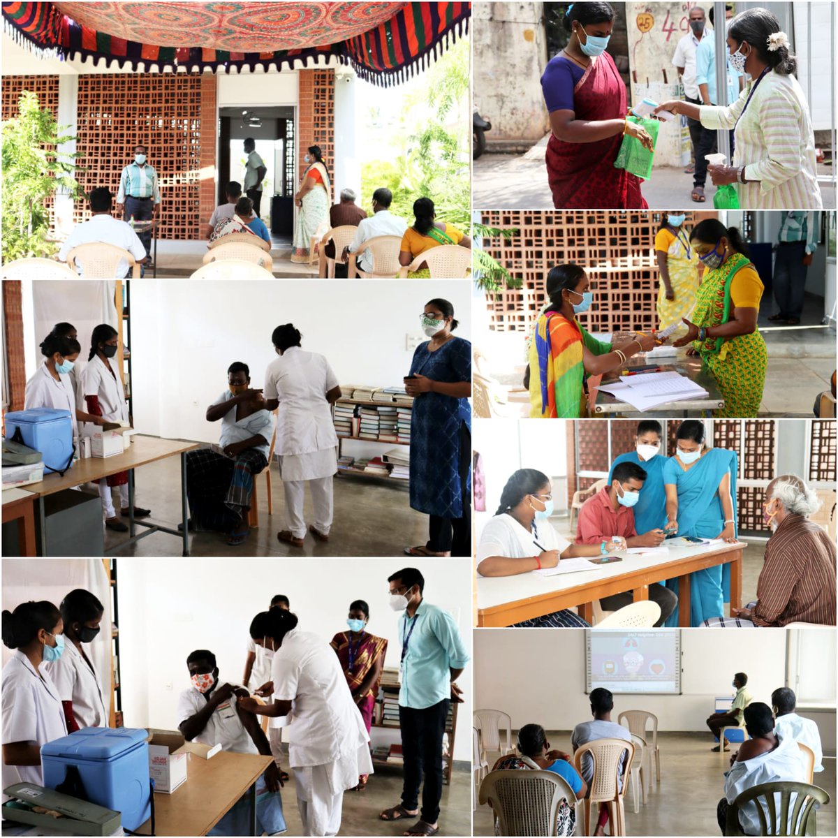 SharanaOfficial's tweet photo. And the #VaccinationDrive at Sharana in collaboration with the Primary Health Centre has begun! 

Beneficiaries are streaming in steadily for their #vaccination, and our team as well as a 6 member team from the PHC are working closely together. 

#vaccinationupdates #safetyfirst https://t.co/qbGeG8C3SF