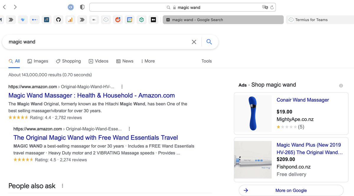 Nice job <a href="/Google/">Google</a>! Usually, I use google for a quick spell check and was going to write "wave a magic wand" in Slack to a collogue when these interesting results appeared 😎
