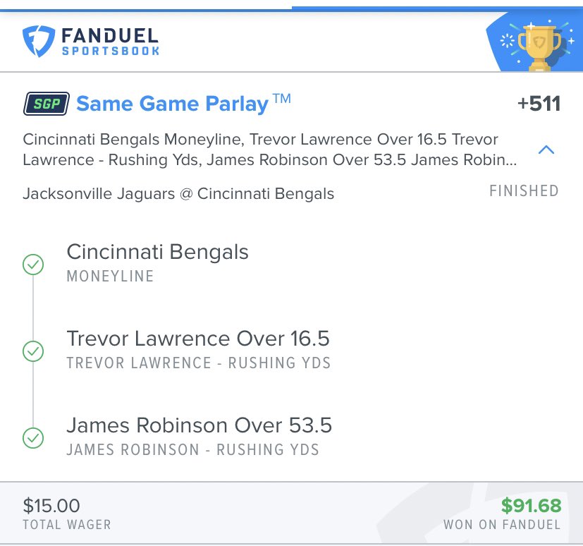 AlmightyGreens's tweet photo. @PatMcAfeeShow Got my money back on the parlay and still made some money let’s get to Sunday! https://t.co/PZk499D8Kt