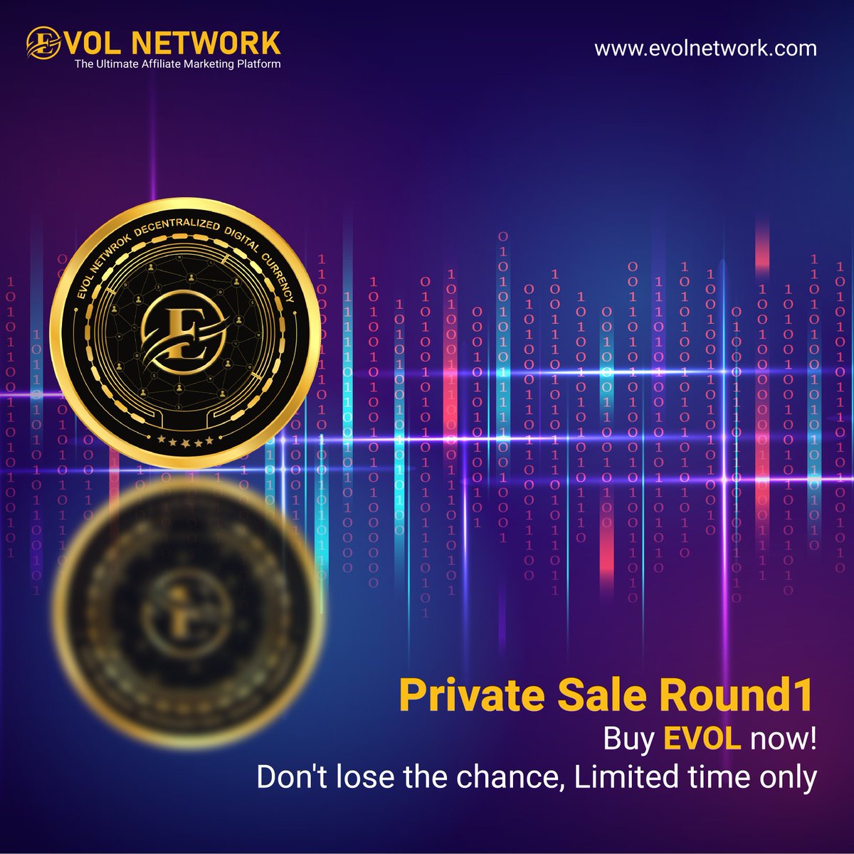 evolnetwork's tweet photo. Our PRIVATE SALE ROUND1 started.
Join for FREE and
Buy EVOL Now !
Visit : https://t.co/OPmWcHxKdG
#evol #evolnetwork #evolcoin #crypto #affiliate_marketing #digitalmarketing #cryptocurrency #blockchain #cryptotrading #ethereum #presale #bounty #tokensale #ico https://t.co/xEj2s7AICI