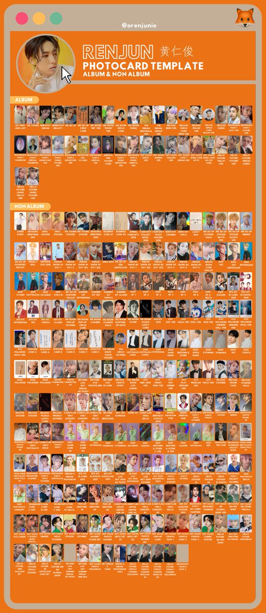 renjun photocard template list/런쥔 포카 update : 01/10/2021 🔗HD