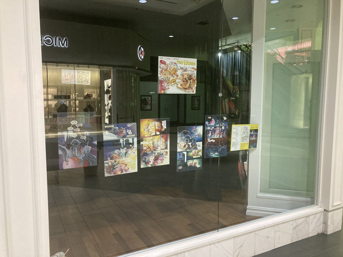 EraserNubs's tweet photo. Tiny Wizards is in a revolving art show, #ArdenUnchARTed through October! Peep at giant size reproductions of the first five pages of the comic book by @deanbeattie and me. 

Thanks to @ArdenFair for these amazing shows to spotlight regional artists — &amp; comics!
#SacramentoProud https://t.co/dM1B2YM3Wb