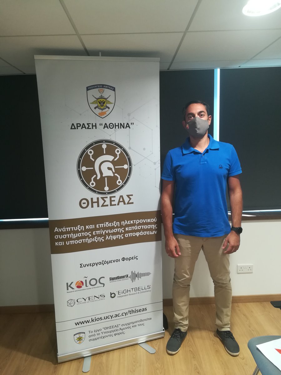 CLaoudias's tweet image. Είχα την χαρά να παρουσιάσω τις ερευνητικές υποδομές και τις δυνατότητες του @KIOSCoE και να ενημερώσω την @NationalGuardCY και το @DefenceCyprus για το σύστημα #ΘΗΣΕΑΣ που αναπτύσσουμε από κοινού με τις #SignalGenerix, @CYENSCoE και @8Bells_research.