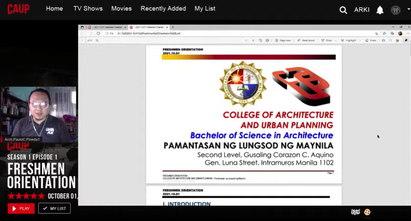 casbescofficial's tweet photo. The introduction to the 1st speaker, Ar. Paulo Pineda I, to give an overview about the College of Architecture and Urban Planning of the university.
https://t.co/qw2y8cGzlN
#CAUPFreshmenOrientationS1Ep1
#LevelUpTheGame
#CAUPgrade https://t.co/TM01Yh5Bcp