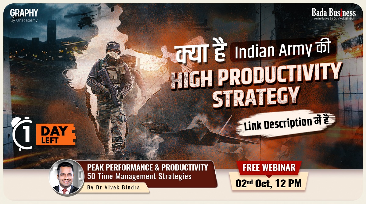 DrVivekBindra's tweet image. Register Now for a FREE Webinar on Time Management!
👉vivekbindra.graphy.com👈
अपने काम की प्रोडक्टिविटी कैसे बढ़ाएं?
Join करें डॉ. विवेक बिंद्रा  का “Peak Performance &amp;amp; Productivity”  पर Webinar on Time Management!
👉कल दोपहर 𝟭𝟮 बजे 

#DrVivekBindra #TimeManagement @graphyapp