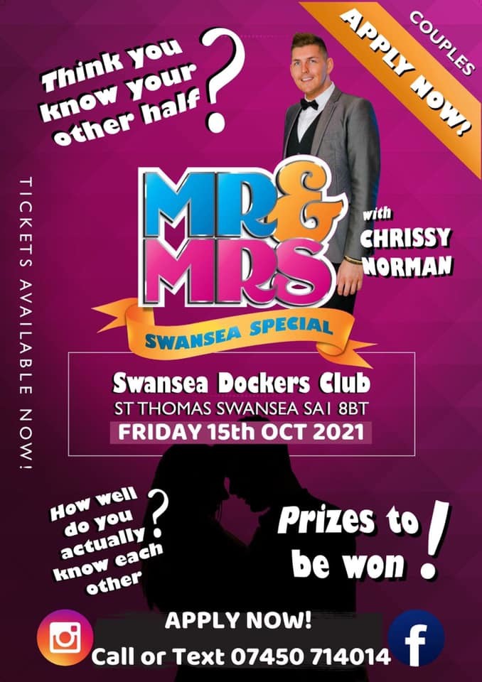 Two weeks today until MR &amp; MRS 👫
More couples added this week 😂 
Over the next few days, we will be revealing some of our amazing prizes and couples that you can watch on the night. 
DM for tickets 🎟 
More info - fb.me/e/3Fx4o5Cpb
#swansea #excited