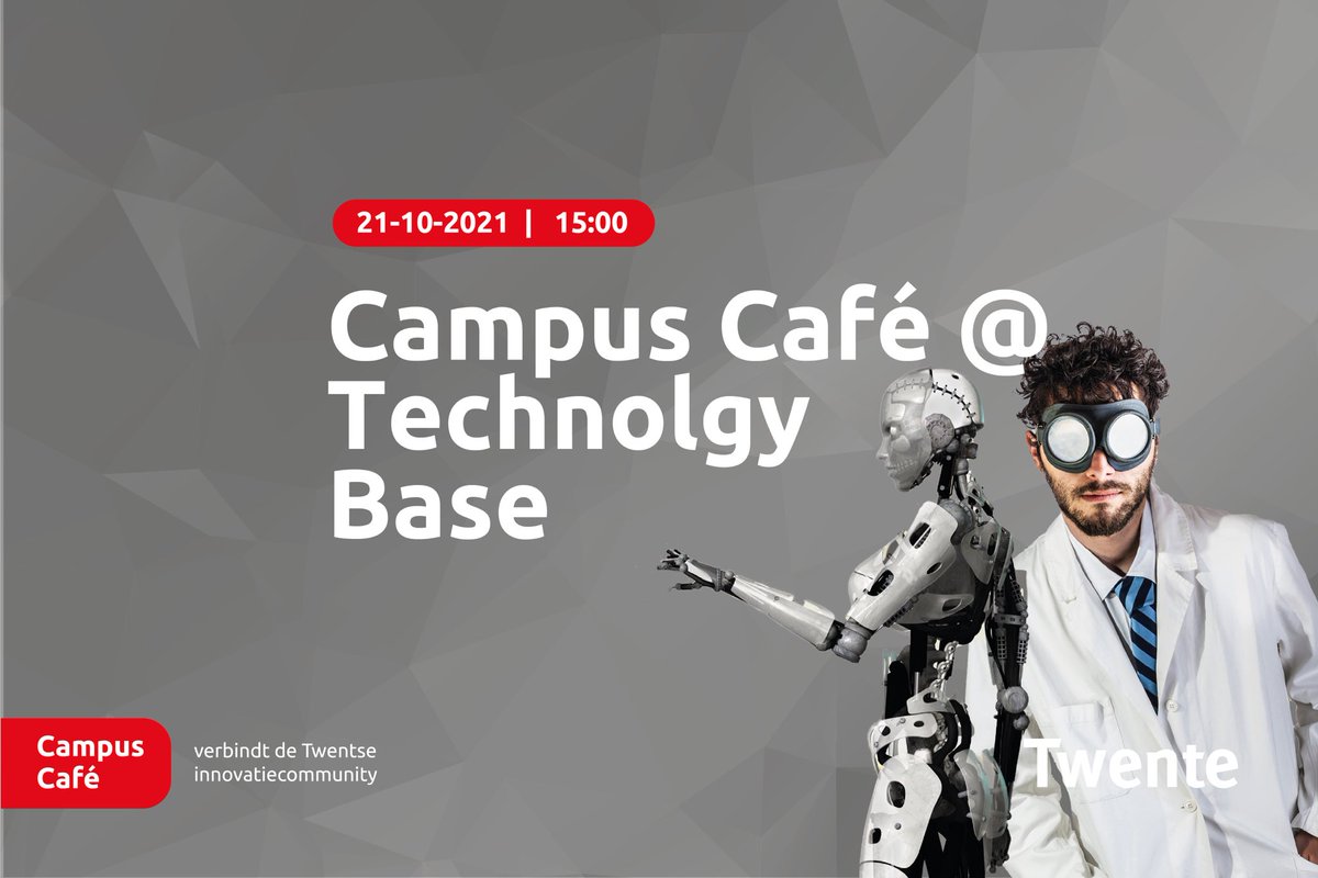 TechnologyBaseT's tweet image. 21 OKTOBER CAMPUS CAFE @ TECHNOLOGY BASE
Neem een kijkje achter de schermen bij pionierende organisaties @Dynteq, @Space53official, @SafetyCampusVRT, 4Silence en natuurlijk @twenteairport. Kom je ook? Meld je aan via: ttps://bit.ly/3AW1q4T