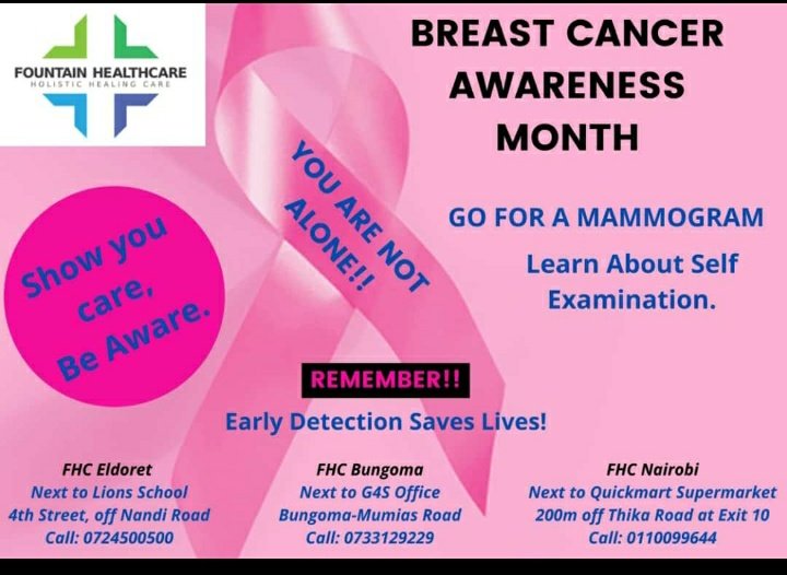 fountain_HC's tweet photo. #BreastCancerAwarenessMonth 
#BreastCancerAwareness 
#PinkOctober 
#pinktober 
October is Breast Cancer Awareness Month. 

Do yourself a favour and get checked. Early detection saves lives! https://t.co/U6TB7Skgw4
