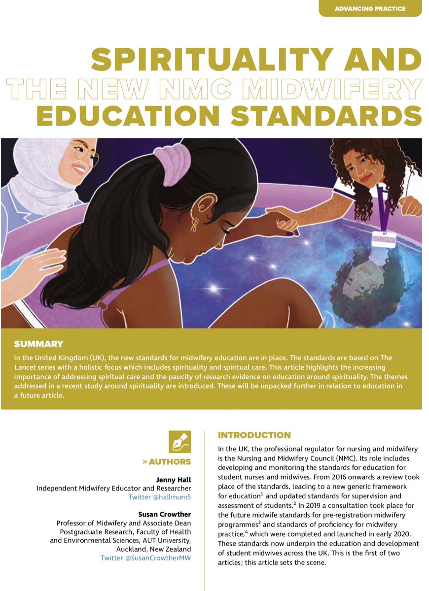 SusanCrowtherMW's tweet photo. Great to see this come to print in @TPM_Journal - excited to see spirituality highlighted in midwifery education - time to operationalise - lovely to write again with @hallmum5 🙏🏽 😀
great issue overall @AlysEinion @all4maternity  
 @AUTSoCS https://t.co/0yq32BAKi0