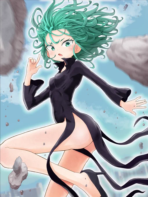 #頑張って描いたのに思った以上に反響が無かった絵 
小林さんではないんですが、この戦慄のタツマキ(ワンパンマン)、ほかの絵と比べて反響少なくて、初出し時には300いいねでした...😳💦これ色々頑張った! 