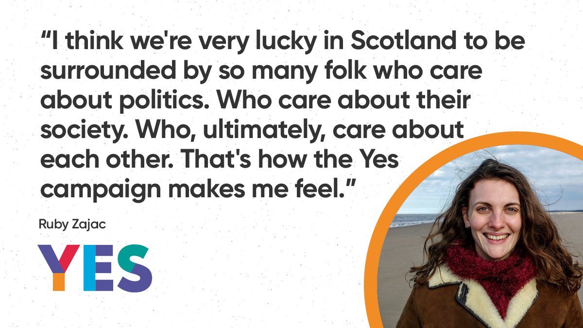 YesScot's tweet photo. 📣 @ruby_zajac is #YESbecause the Scottish independence movement gave rise to a community spirit and people engaging in politics - a campaign for all of us, not just the individual.
🏴 Join over 500,000 people who signed the Yes pledge and get involved: https://t.co/bkLETLnJTB https://t.co/pDDLWcjUuO
