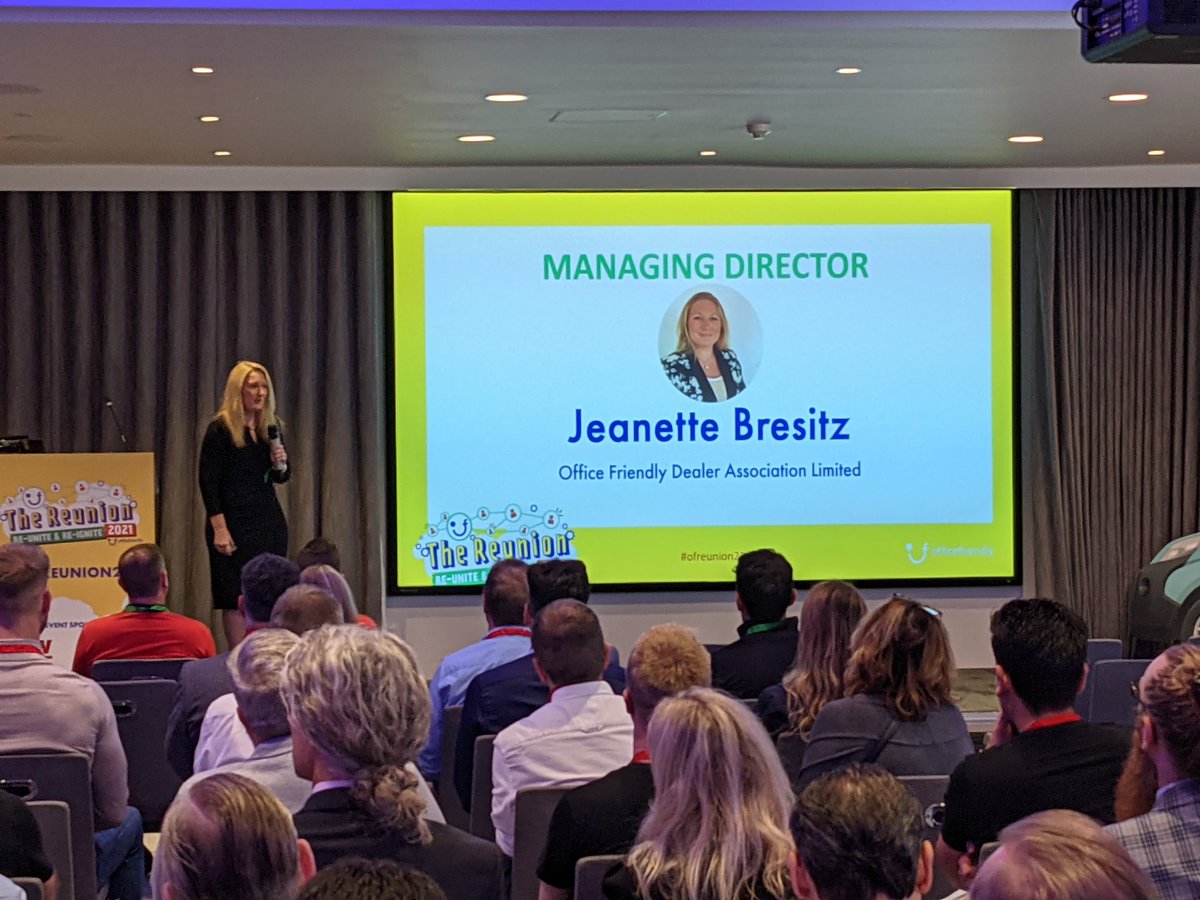 officefriendly's tweet photo. Welcome from our NEW Managing Director Jeanette Bresitz π€ #OFReunion21 https://t.co/ilFx4MUtiY