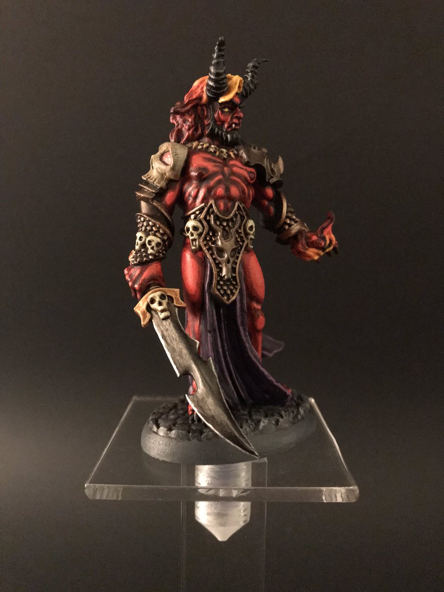 Travis_Fauber's tweet photo. My first entry for the @MordorPaint #October #painting #contest

A @reapermini #BonesV piece the #efreeti. The single flyer riser is from @axenshield. 

#ttrpg #dndart #dndminiatures #dnd5e #dungeonsanddragons  #miniature   #miniaturepainting #art #goblinpaint #goblinarmy #fun https://t.co/CV6l6zm6ac
