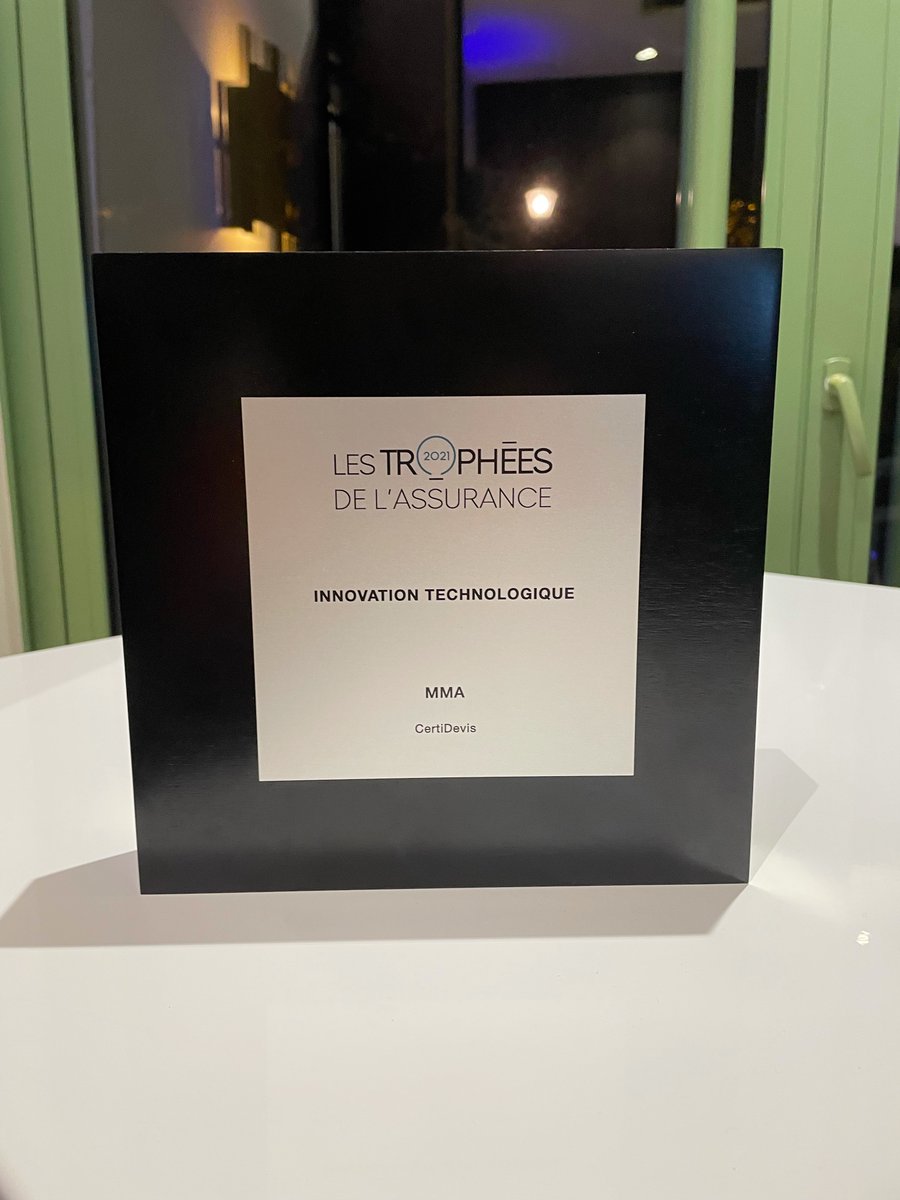 Trophées de l'Assurance : MMA reçoit l'or pour #CertiDevis, catégorie innovation technologique ! 🏆
Une récompense méritée pour nos équipes qui ont mis en place cet outil innovant, au service des #artisans du #BTP 👏 Pour en savoir plus sur CertiDevis ➡️ entreprise.mma.fr/votre-activite…