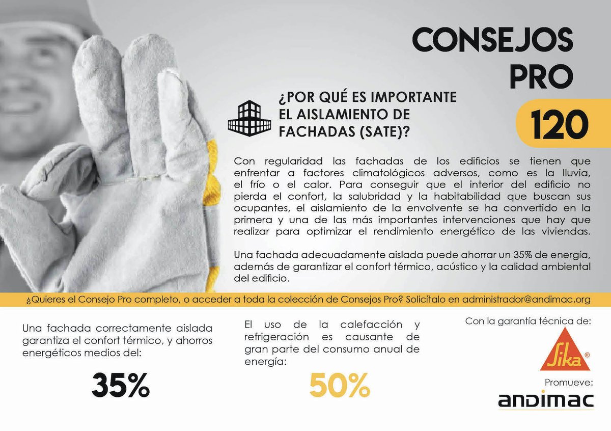 iandimac's tweet photo. ¡Tenemos nuevo #CONSEJOPRO!
En esta ocasión, explicamos de la mano de @SikaSpain la importancia del #SATE y sus ventajas para conseguir mayor bienestar y para una #construcción más #sostenible y eficiente ♻ https://t.co/rO1FKE2bxj