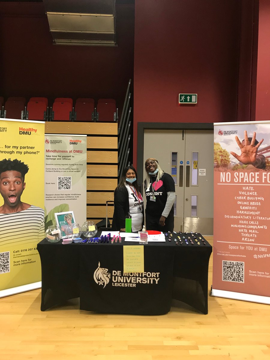 Come and meet our Mandala and No Space for Hate advisers today down at the venue! They can tell you more about the support we offer DMU students 🙂 (and they have chocolate!)