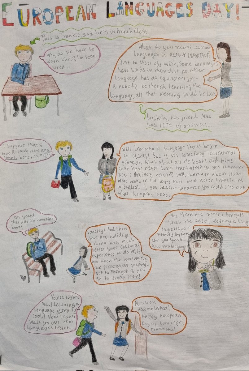 ModDCHS's tweet image. Congratulations to Poppy who won the poster competition, celebrating European Day of Languages.