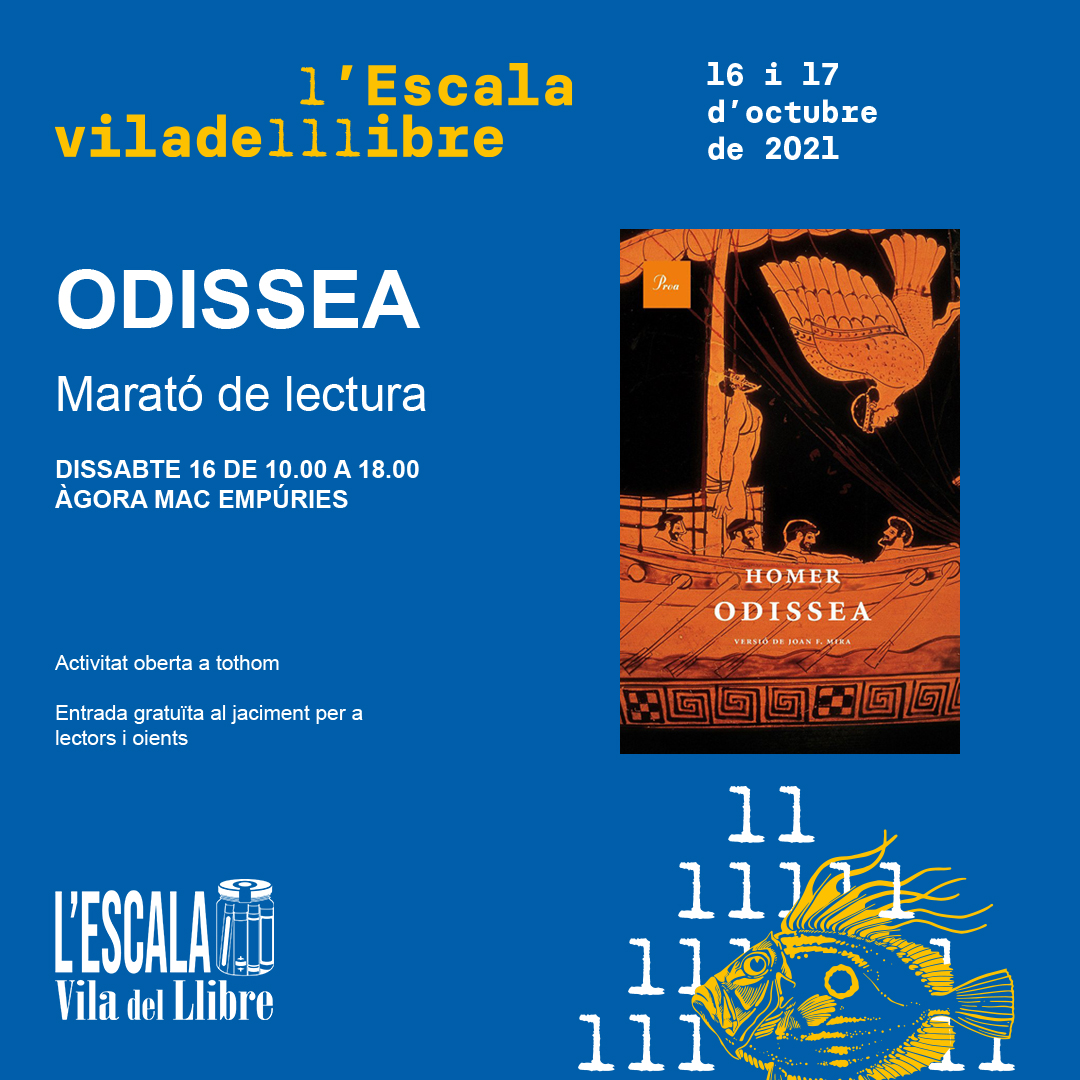 📢Es busquen lectors voluntaris per participar en:

➡️MARATÓ DE LECTURA DE L'ODISSEA
👉Dissabte 16 d'oct, de 10 a 18 h
📍MAC EMPÚRIES

Inscripcions a: docs.google.com/forms/d/e/1FAI…

#viulesviles #lEscalaMardEmpuries #visitlEscala