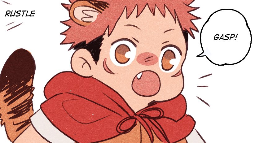#jjk Tiger Cub AU: it's so hard to draw normal Yuuji now when I want to keep him small and round 😭