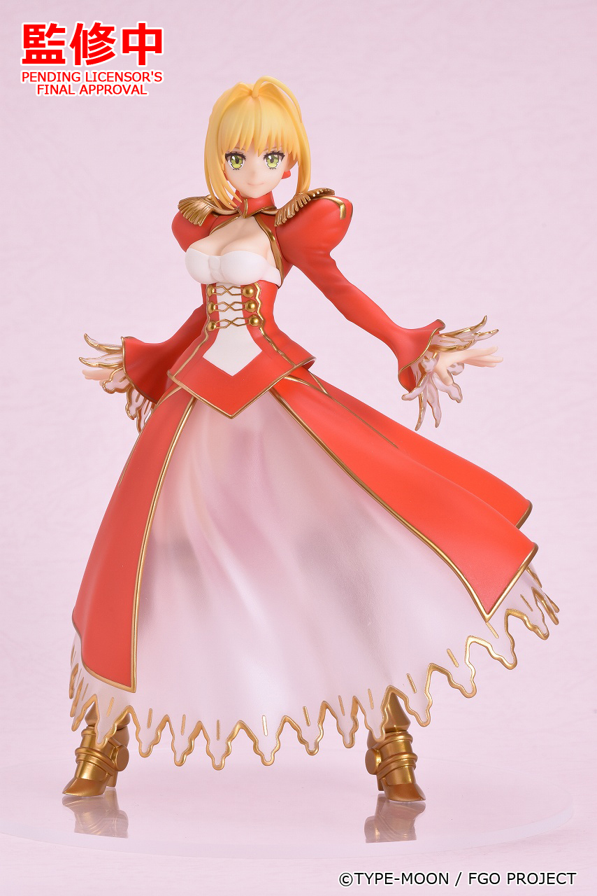 マックスファクトリー 公式 ワンホビ34 展示 Fate Grand Order より Pop Up Parade セイバー ネロ クラウディウス の彩色原型が初公開 凛とした微笑み 透け感あるドレスの彩色など 薔薇の皇帝の美しき姿をご覧ください Maxfactory