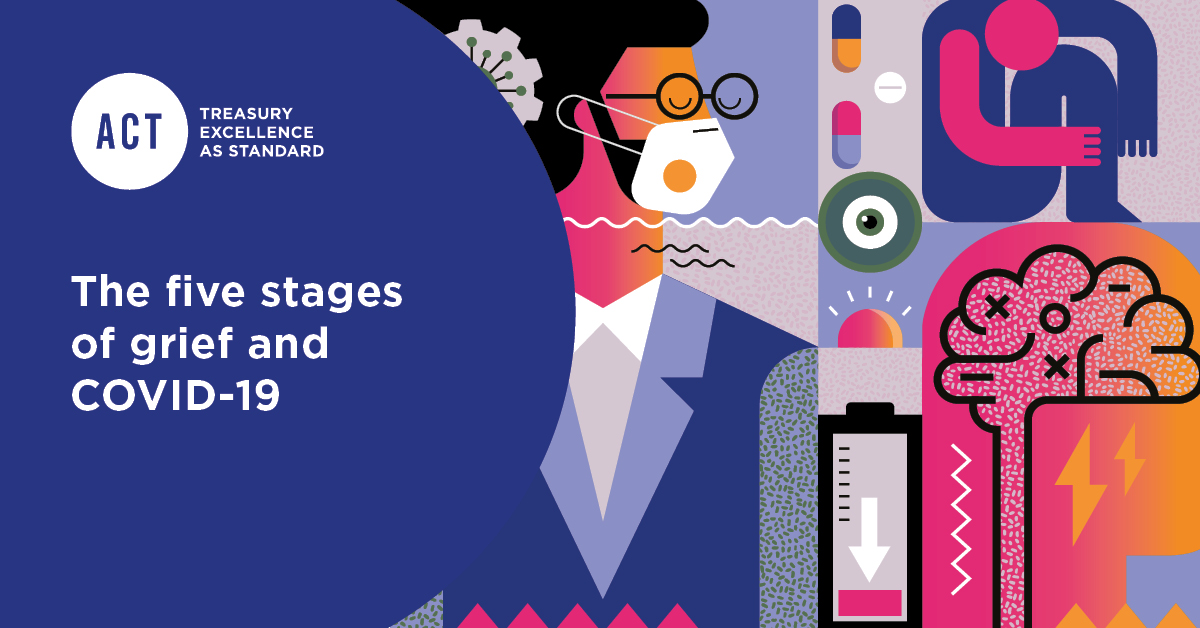 Looking at the 'grief’ people are experiencing due to COVID-19, and in particular, reflecting on what's visible across the business and treasury community, Caroline Stockmann identifies parallels and differences with Kuebler-Ross’s ‘five stages of grief’.
okt.to/frc8va