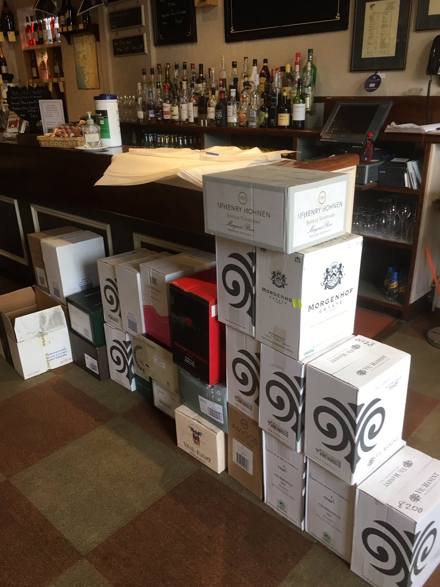 Wine order has arrived from Louis Latour! Yet another day for Geoff to organise the cellar. 🍷#loveashby #shoplocal #winelover #louislatour