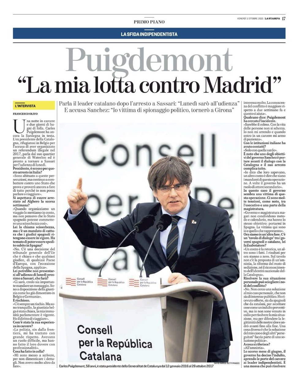 ‘Aviat tornaré a Catalunya’
El President Carles Puigdemont <a href="/KRLS/">krls.eth / Carles Puigdemont</a> avui a <a href="/LaStampa/">La Stampa</a> italiana