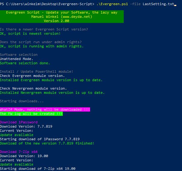 Deyda84's tweet image. Brand New Version (2.00) of the Evergreen-Script !
Over 4000 lines of new code.🤘🤘

- Add @Microsoft @Edge WebView2, @KeePass &amp;amp; @IrfanView Language
- Extend the GUI with a 2 page
- Add WhatIf, CleanUp &amp;amp; Own M365 XML Function

bit.ly/3kViXVl

#CitrixCTP #EvergreenScript