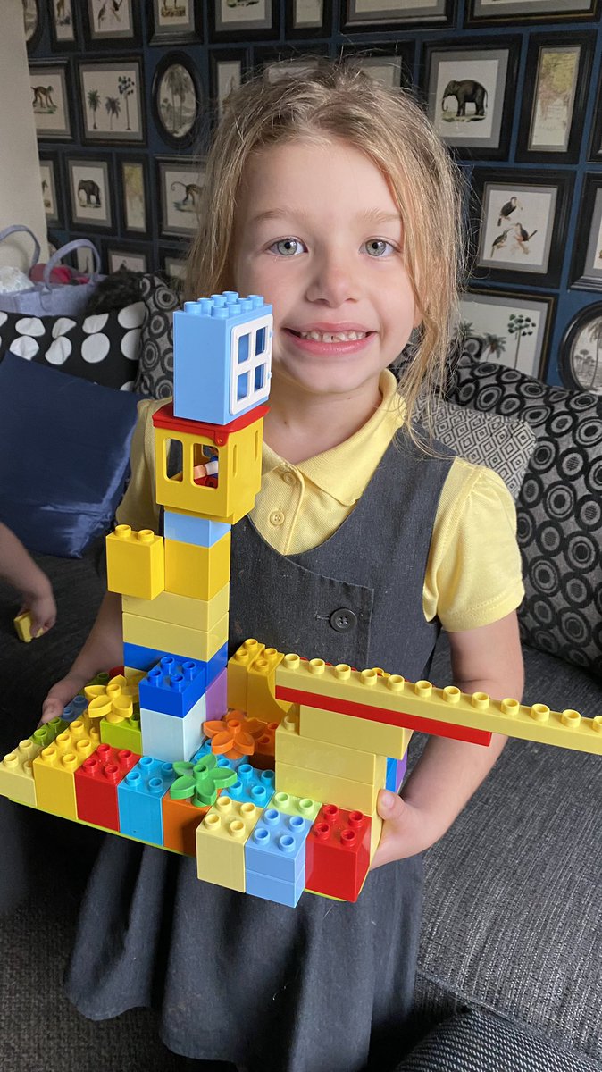 smithof2littles's tweet photo. Indie has been feeling inspired by her class book #iggypeck and has built 4 structures. We have a Eiffel Tower, a Children’s Playcentre and a Chair. I’m impressed with her level of focus, concentration and determination @fernsacademy @MissSalmon2020 @NETMrsB1 #letsbuildourfuture https://t.co/UJXMMEuqoY