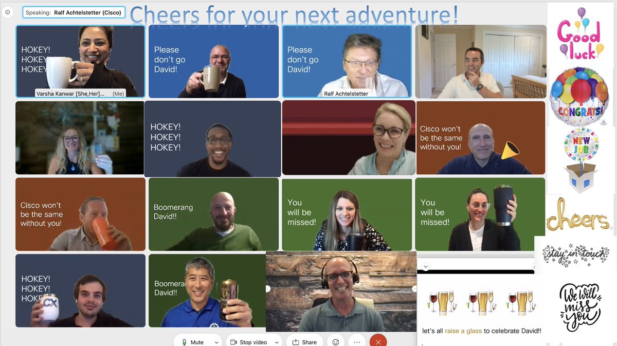 VarshaKanwar's tweet image. How lucky we are to have something that makes saying goodbye so hard … especially when it’s a #Cisconian who is so loved, respected and adored, for 20Yrs! Thank you 🙏🏽 for your leadership legacy @dhokerson and all the best for your exciting future endeavor 🎊🍀🎉. #WeAreCisco