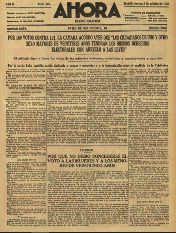 cescyl's tweet photo. 🗓️Hoy es un día para celebrar: se cumple el 90 aniversario del #voto de las #mujeres en España
🔴¿Cómo fue el día que se aprobó el voto femenino? Nos lo cuentan los periódicos: una historia para mejorar el presente👉https://t.co/ewSHSqCy1P https://t.co/c2D7vV3HPY