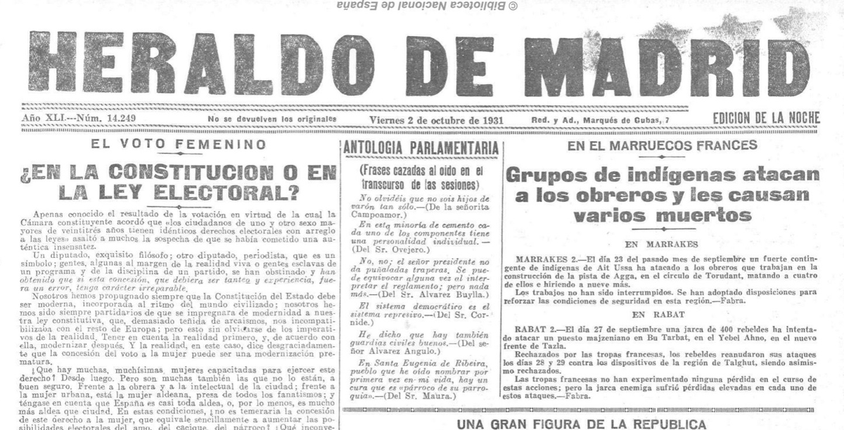 cescyl's tweet photo. 🗓️Hoy es un día para celebrar: se cumple el 90 aniversario del #voto de las #mujeres en España
🔴¿Cómo fue el día que se aprobó el voto femenino? Nos lo cuentan los periódicos: una historia para mejorar el presente👉https://t.co/ewSHSqCy1P https://t.co/c2D7vV3HPY