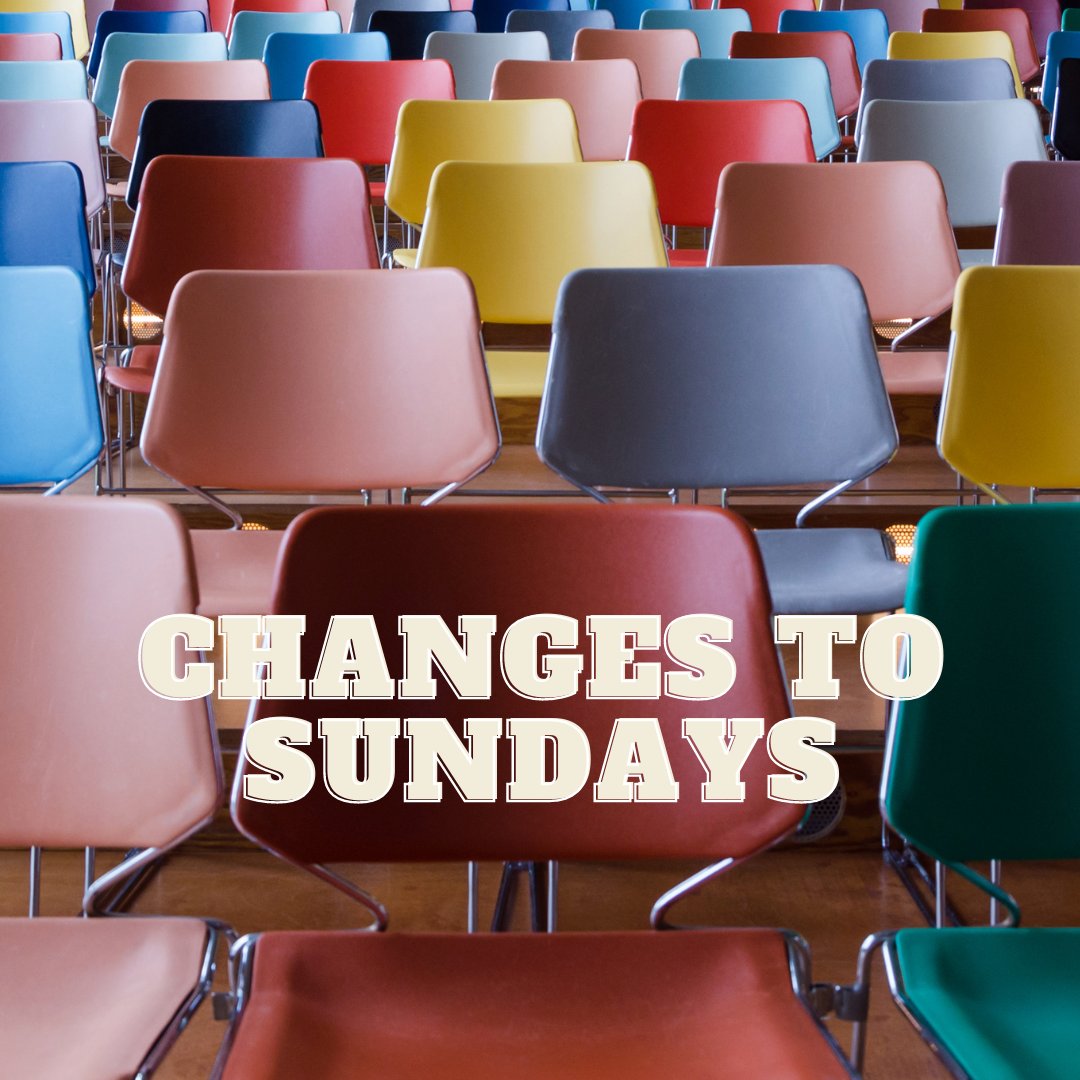 From this Sunday (3rd Oct) there's no need to prebook a seat!

We'll be laying out chairs as normal, without allocating where you should sit, so you're welcome to sit wherever you like!

Creche &amp; kids ministry are up running again too!

Look forward to seeing you on Sunday!