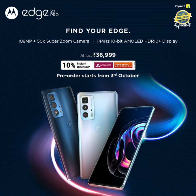 motorolaTimes's tweet photo. #MotorolaEdge20Pro Launched ✅
🏷️₹36,999

#Motorola https://t.co/on6pr0ucaT
