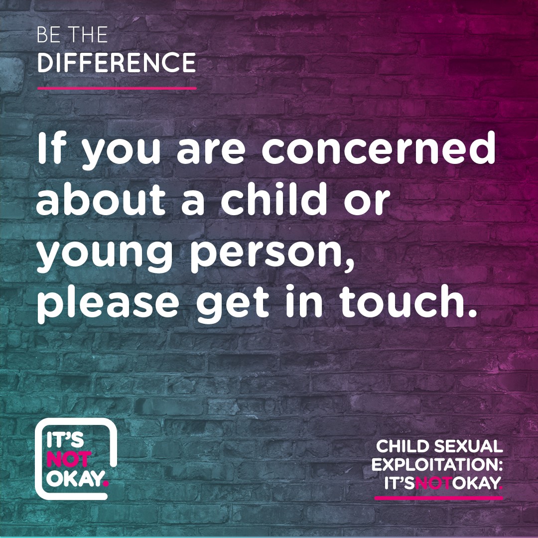#ITSNOTOKAY
Child exploitation is still happening.
If you've concerns call 101 or use GMP's online reporting and LiveChat
gmp.police.uk
If you, or someone you know, is in immediate danger call 999.
Alternatively, call <a href="/CrimestoppersUK/">Crimestoppers</a> anonymously on 0800 555 111