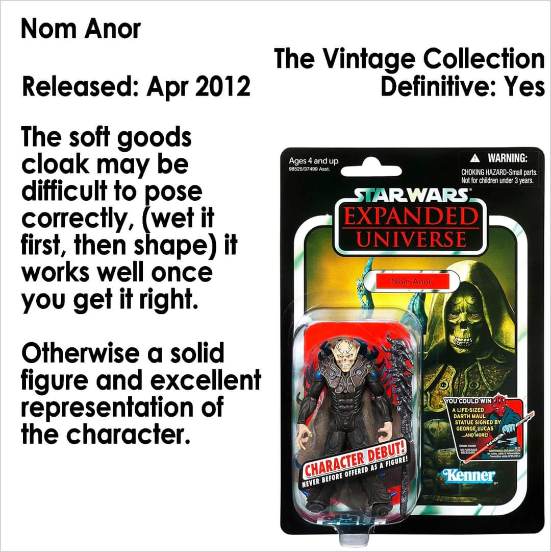 ToysJedi's tweet photo. #ActionFigureOfTheDay #NomAnor from #TheVintageCollection line. The soft goods cloak may be difficult to pose correctly, (wet it first, then shape) it works well once you get it right. Otherwise a solid figure and excellent representation of the character. #DefinitelyDefinitive https://t.co/NhYg5jqEXQ