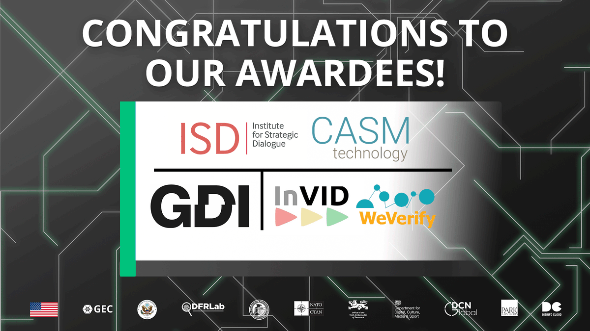 carljackmiller's tweet photo. YAY!! Our disinformation detection tech won the US-Paris Tech challenge (with two other brilliant entries)!! 

The competition was about innovative responses to disinfo. Our response is the product of a 5-year team-up with @ISDglobal called Beam, which i'll talk about below: https://t.co/JIMqx0wXBL