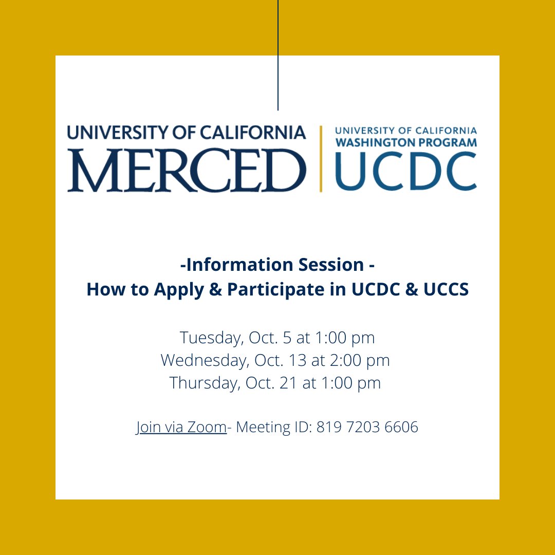 UCDC_Merced's tweet image. Join one of our Information Sessions to learn about interning in DC!