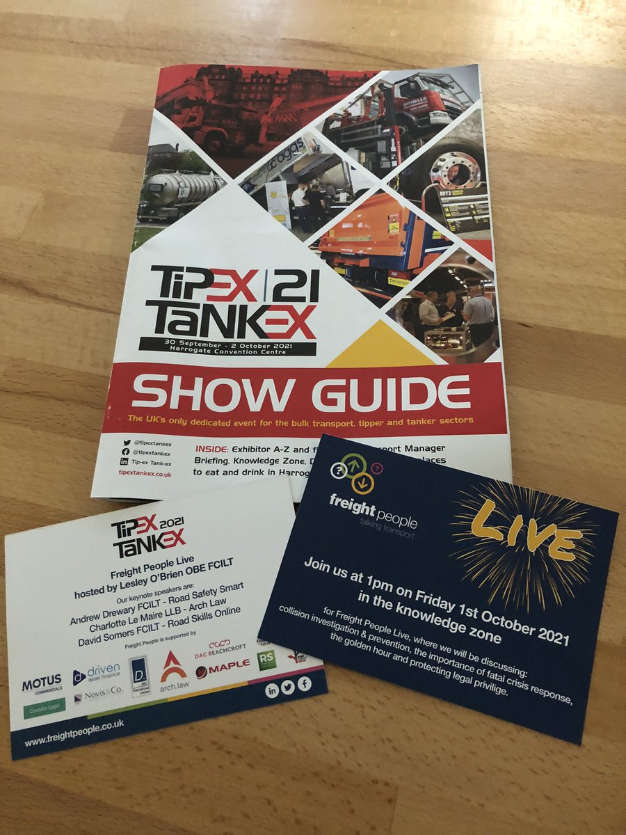 Roadskillsbiz's tweet photo. Today’s the day Freight People goes Live at @tipextankex in Harrogate come join @LesleyOBrienOBE  the speakers  @David_Somers @ADrewary Charlotte le Marie + sponsors at 1 pm in Hall C knowledge zone https://t.co/p0escvCGvx