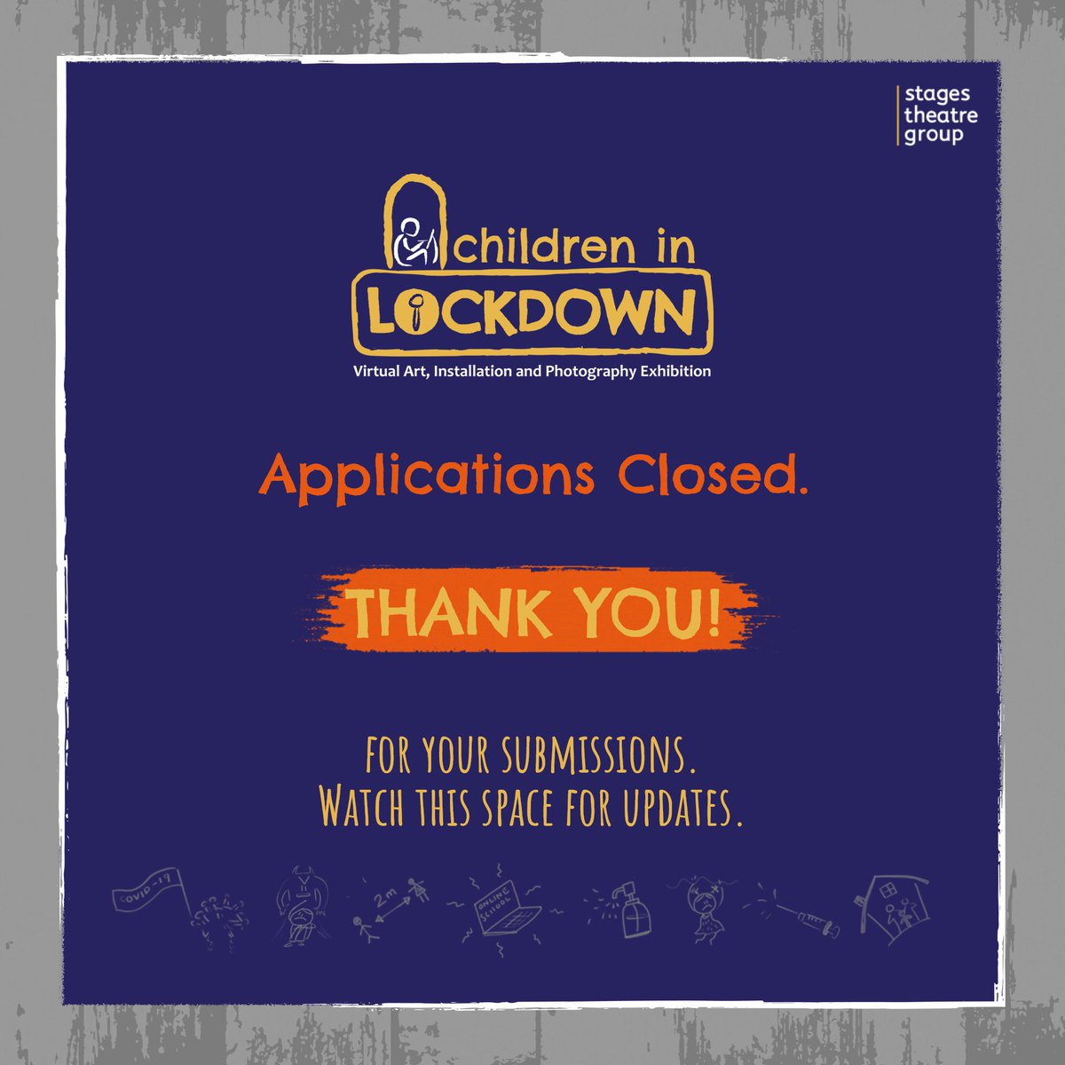 Stages_TG's tweet photo. The Children in Lockdown Virtual Art, Installation and Photography Exhibition - A big thank you to everyone who submitted their artwork! We have received around 100 applications from across the island. Watch this space for updates on the exhibition and our upcoming events! https://t.co/69FasBFDM3