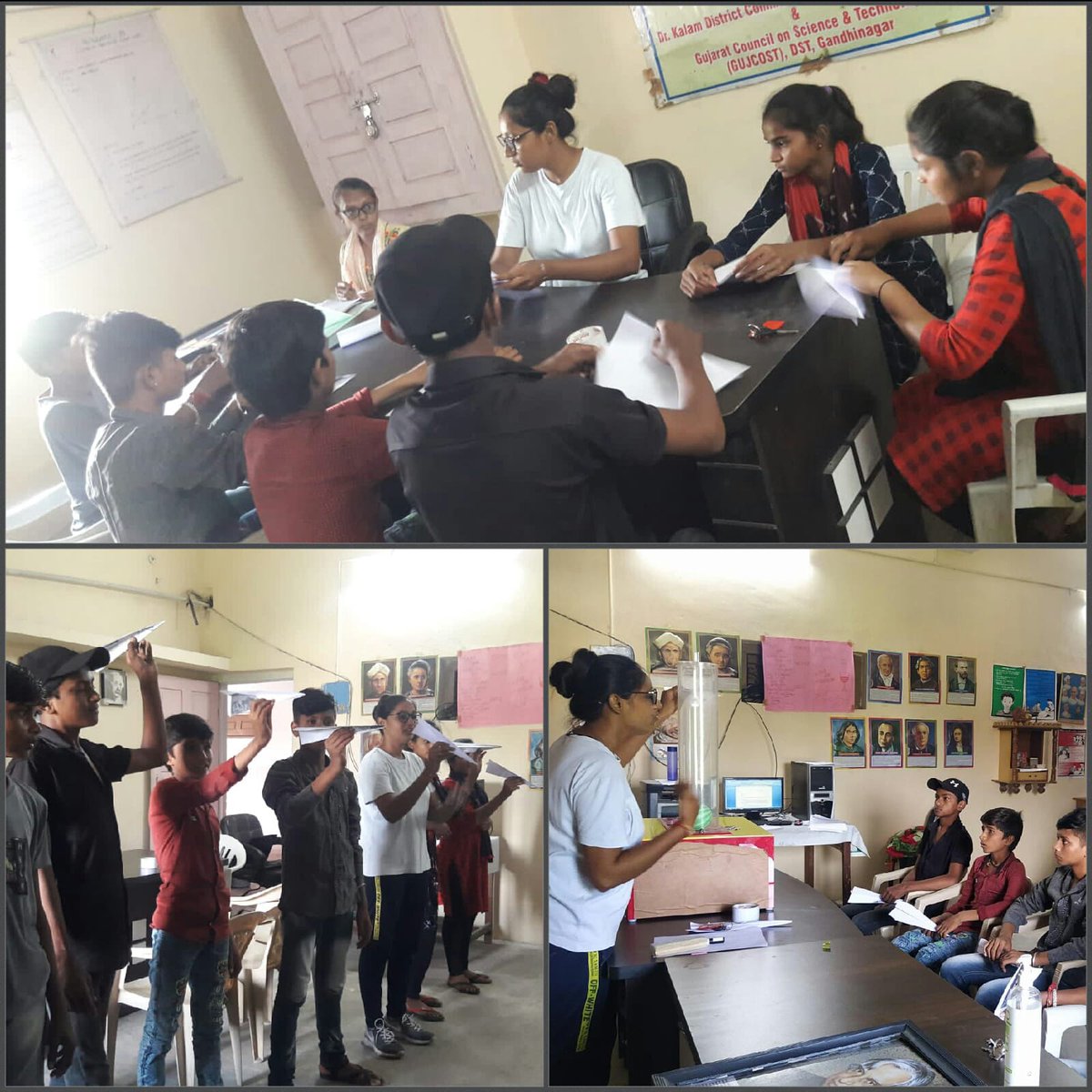 drkalamcsckheda's tweet image. ગુજકોસ્ટ પ્રેરિત સી એસ સી કેન્દ્ર દ્વારા આજ રોજ એરો મોડેલિંગ વર્કશોપ નુ આયોજન કરવામા આવ્યુ હતુ જેમા વિમાન કેવી રીતે ઉડે છે ( બર્નોલી નો સિદ્ધાંત) તેના વિશે માહિતી આપવામા આવી હતી.#aeromodeling