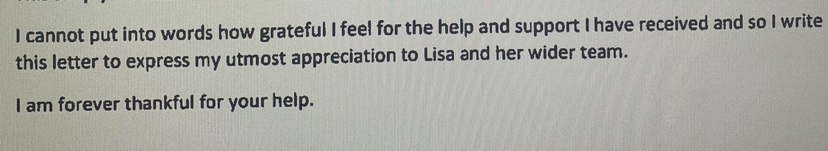 Our victim liaison staff work quietly and tirelessly with victims of serious offences.  We received this letter of thanks yesterday, what a marvellous way to end the #HiddenHeroesDay week 👏🏽👏🏽👏🏽