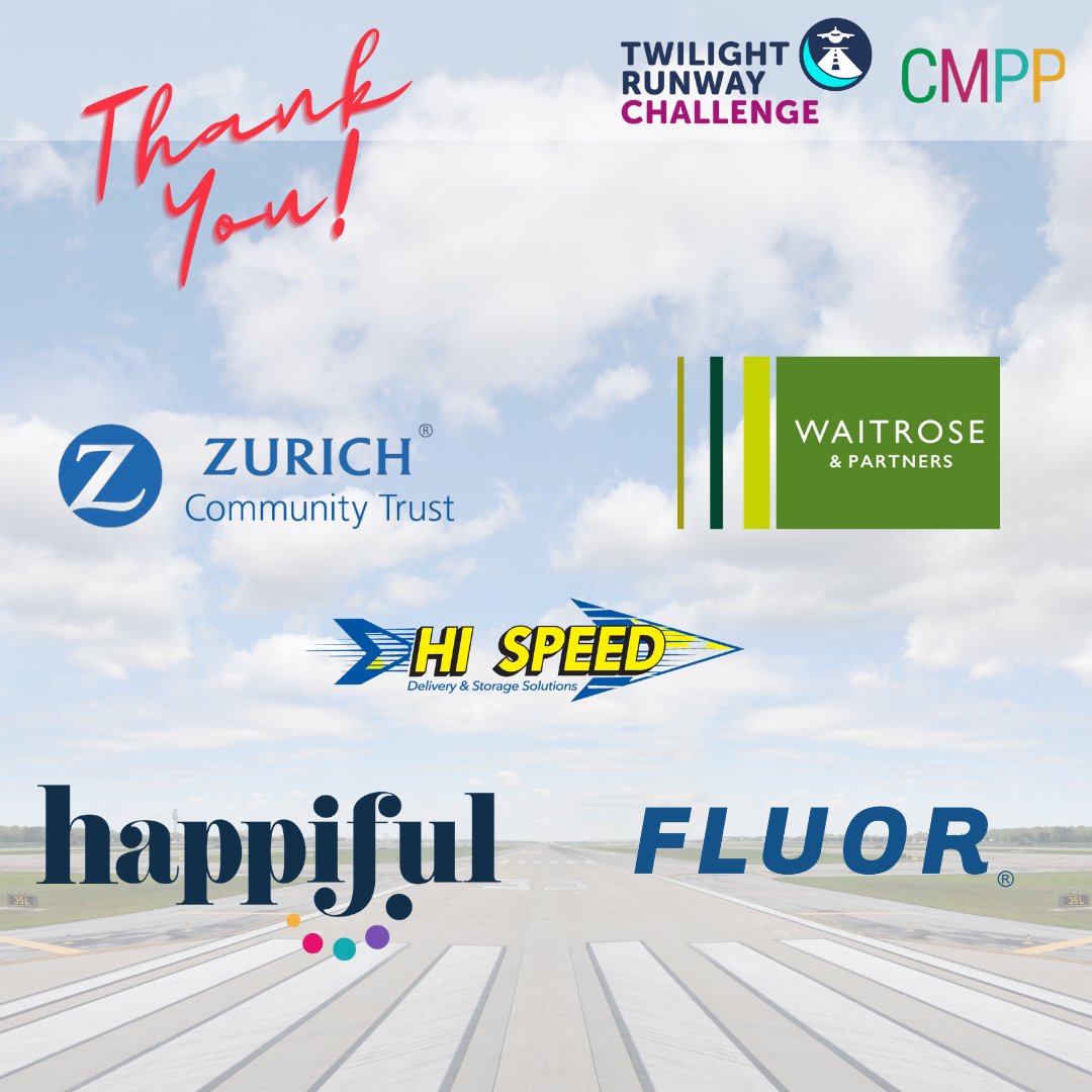 CMPProject1's tweet image. As the 2021 Twilight Challenge draws to a close we wanted to say thank you one last time.
The event would not have been possible without the generous support of our sponsors: @FluorCorp  @happifulhq  @HiSpeedServices  Waitrose &amp;amp; @ZCTrust

Thank you all so much 💚❤️💙💛
