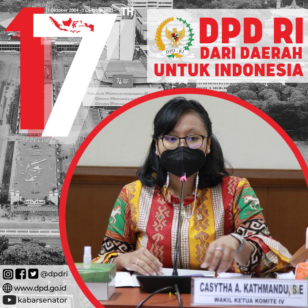 17 Tahun DPD bersama Daerah untuk Indonesia. Selamat Hari Lahir DPD RI ke-17. 

#HUTDPDRI #DPDRI #casytha #jateng